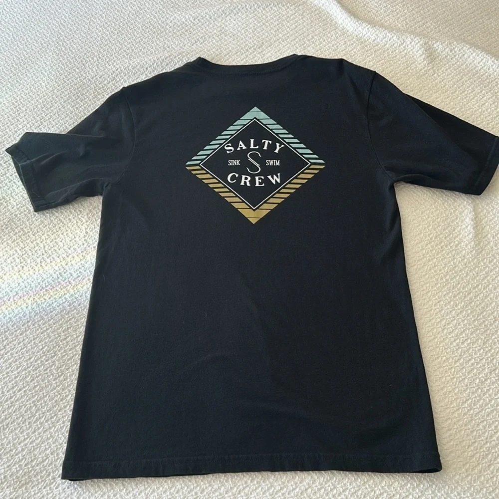 Salty Crew Boys Faded Premium Short Sleeve Tee, Black, XL